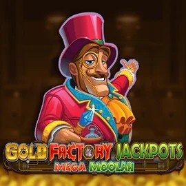 Gold Factory Jackpots Mega Moolah game by Aurum Signature Studios – logo hosted on Robocat Casino