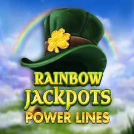 Rainbow Jackpots Power Lines slot logo by Red Tiger Gaming at Robocat Casino
